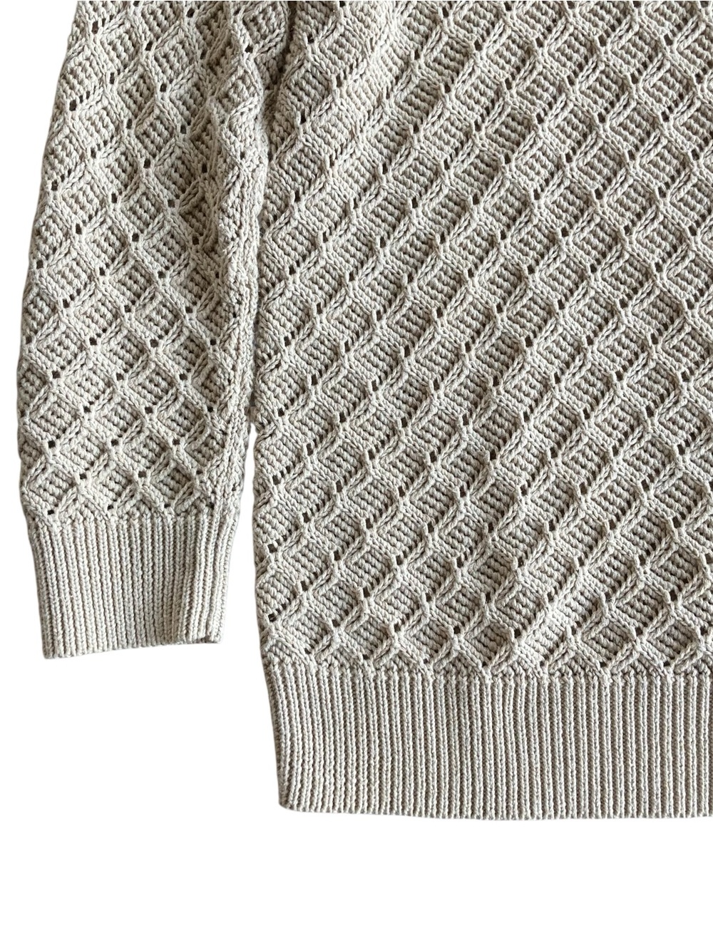 Banana Republic Oatmeal Textured Knit Sweater XS Quiet Luxury Coastal Grandma - Picture 4 of 7